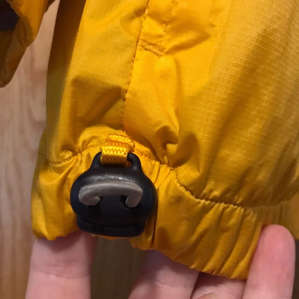 Vtg Gymboree size 4 zip rain hoodie yellow wind fleece jacket removable hood EUC